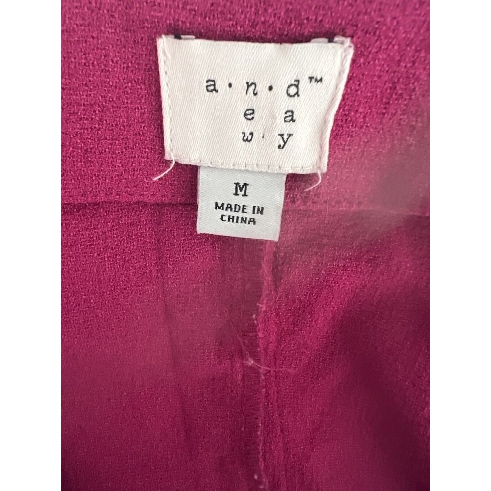 A New Day fuschia  Pink v neck cuffed sleeve Midi Sheath Dress size Medium - Picture 8 of 9
